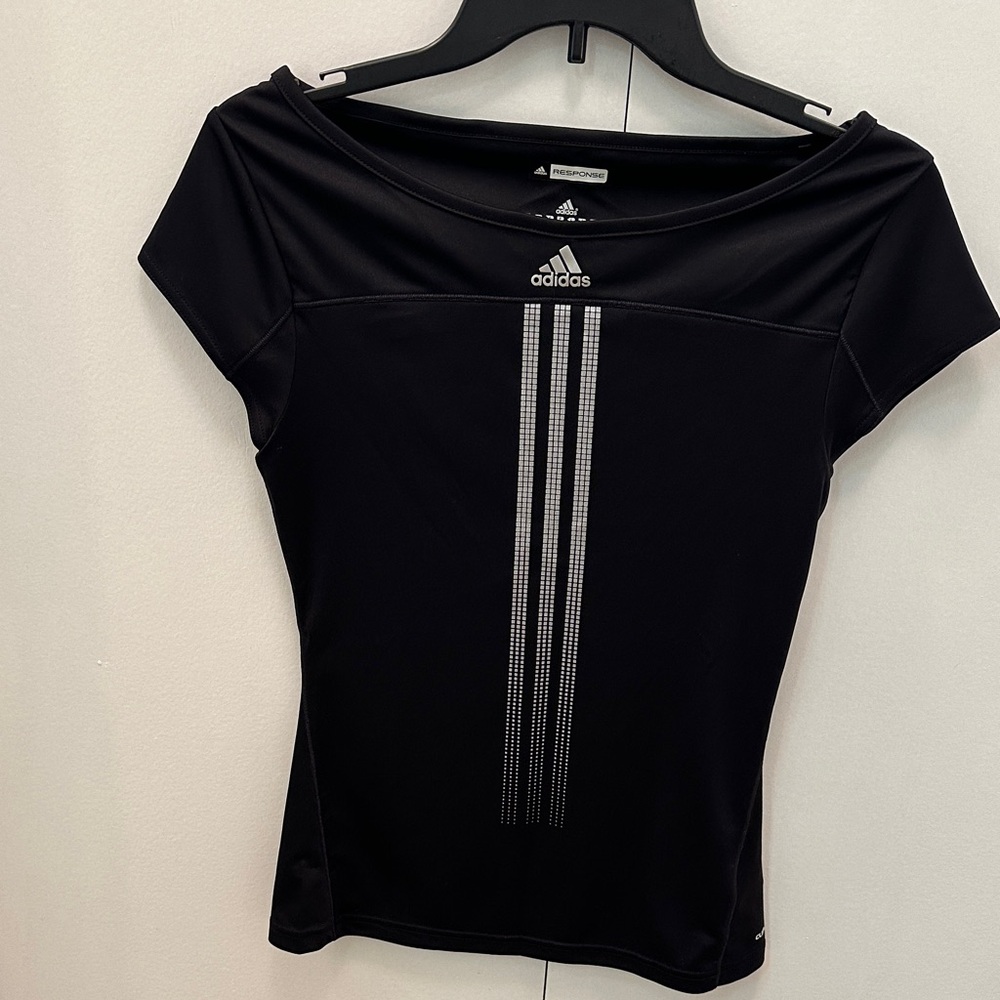 Adidas Women's Tennis Black Short Sleeve Tee Size S